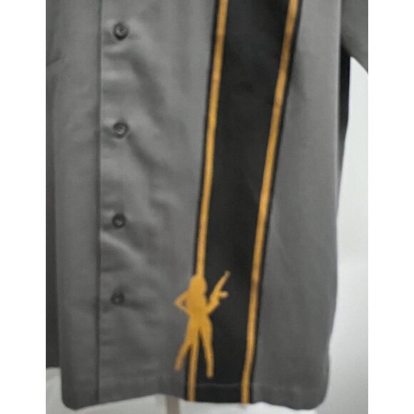 Harley Davidson Gray Mechanic Garage Embroidered Button Front Shirt Large Pocket - Picture 8 of 10